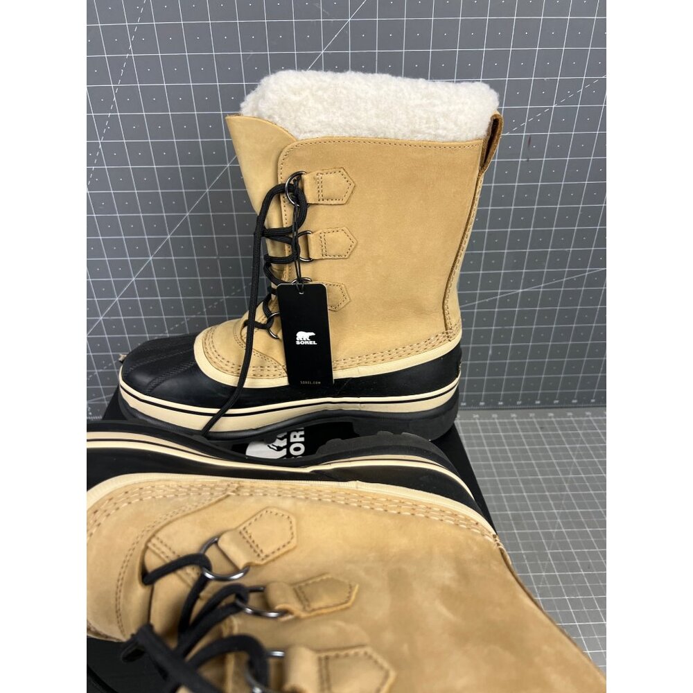 SOREL Caribou Women's Cold Weather Boots Buff Sz. 10  Leather NEW Waterproof - Picture 7 of 10